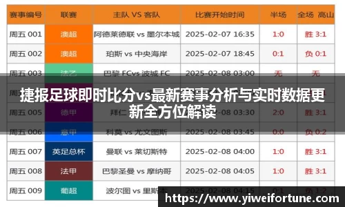 捷报足球即时比分vs最新赛事分析与实时数据更新全方位解读